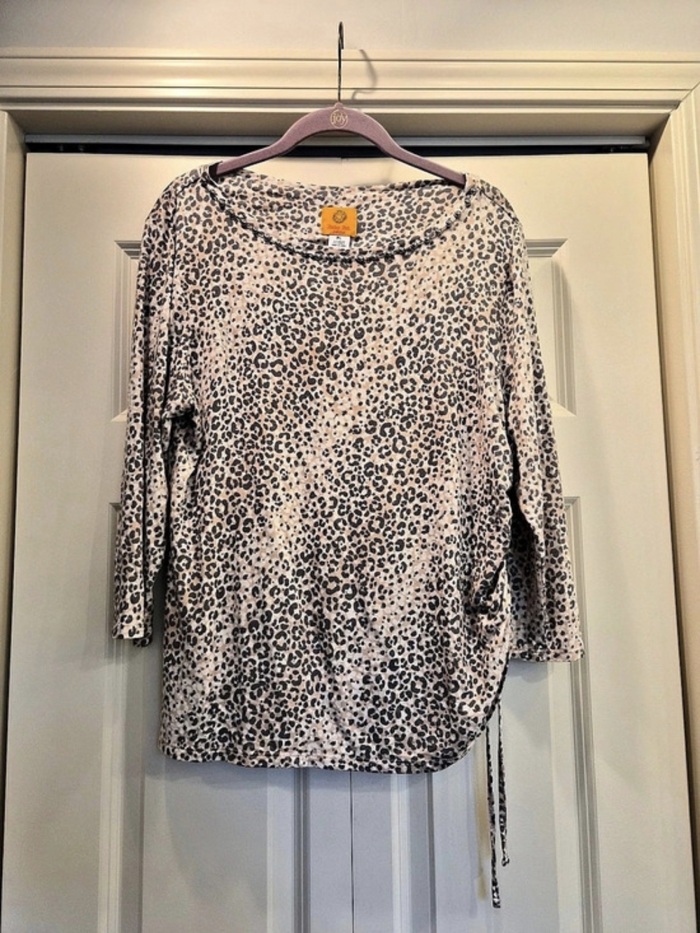 Ruby Rd. Animal Print Tunic Pink & Gray Size Medium